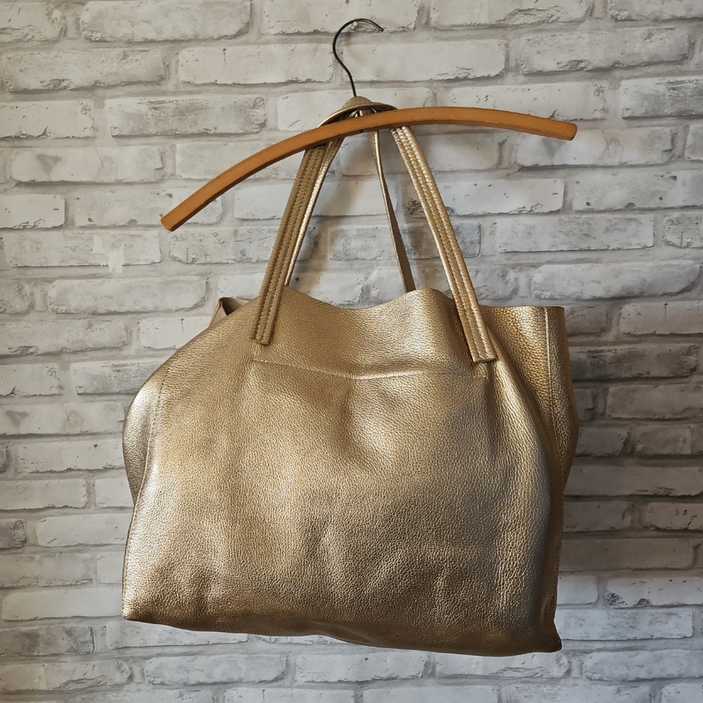 Kurt Geiger London Violet Large Leather Tote - metallic gold